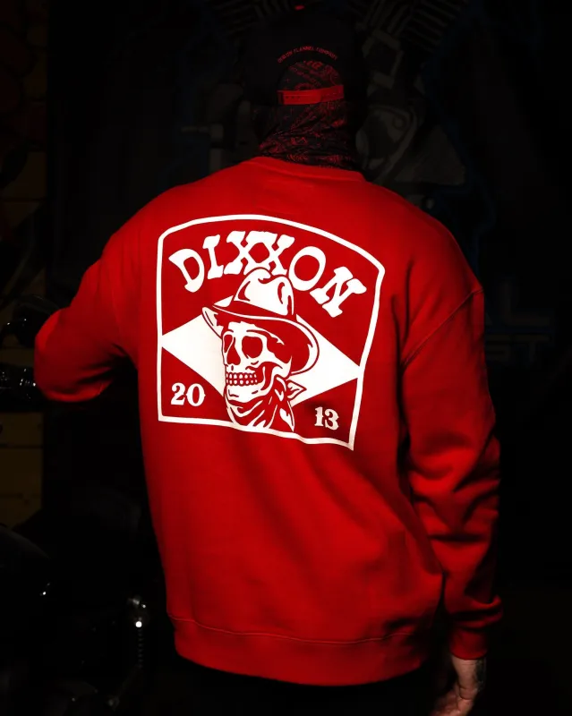 White Vaquero Crewneck Sweatshirt - Red sold by Dixxon