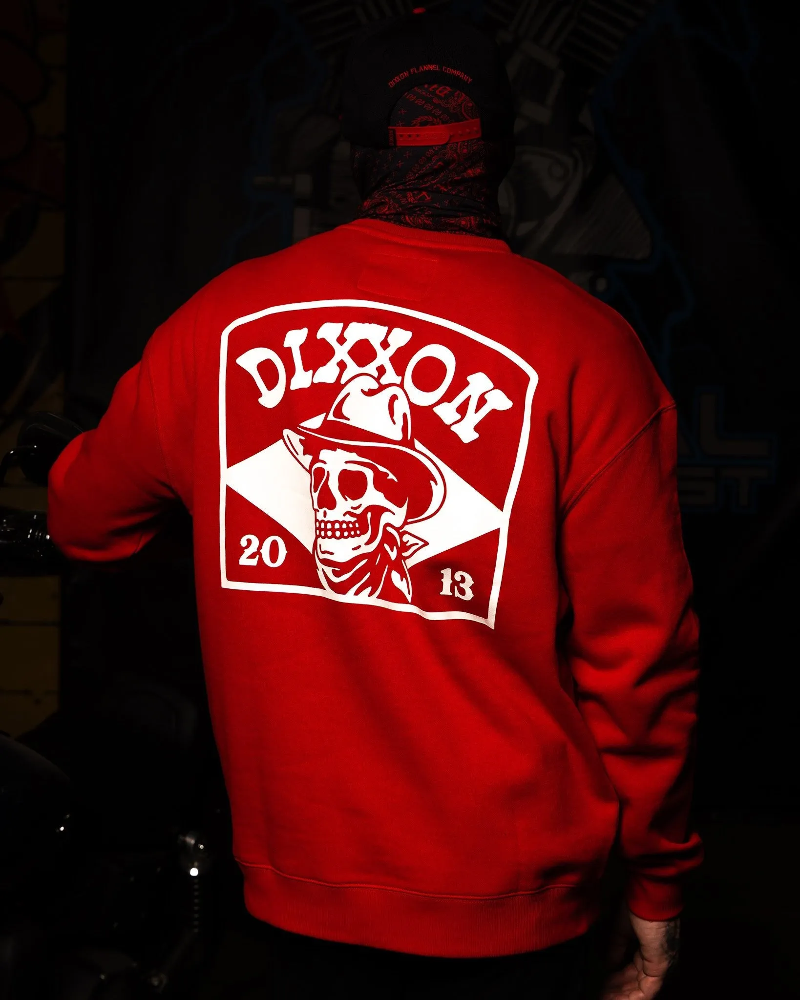 White Vaquero Crewneck Sweatshirt - Red sold by Dixxon