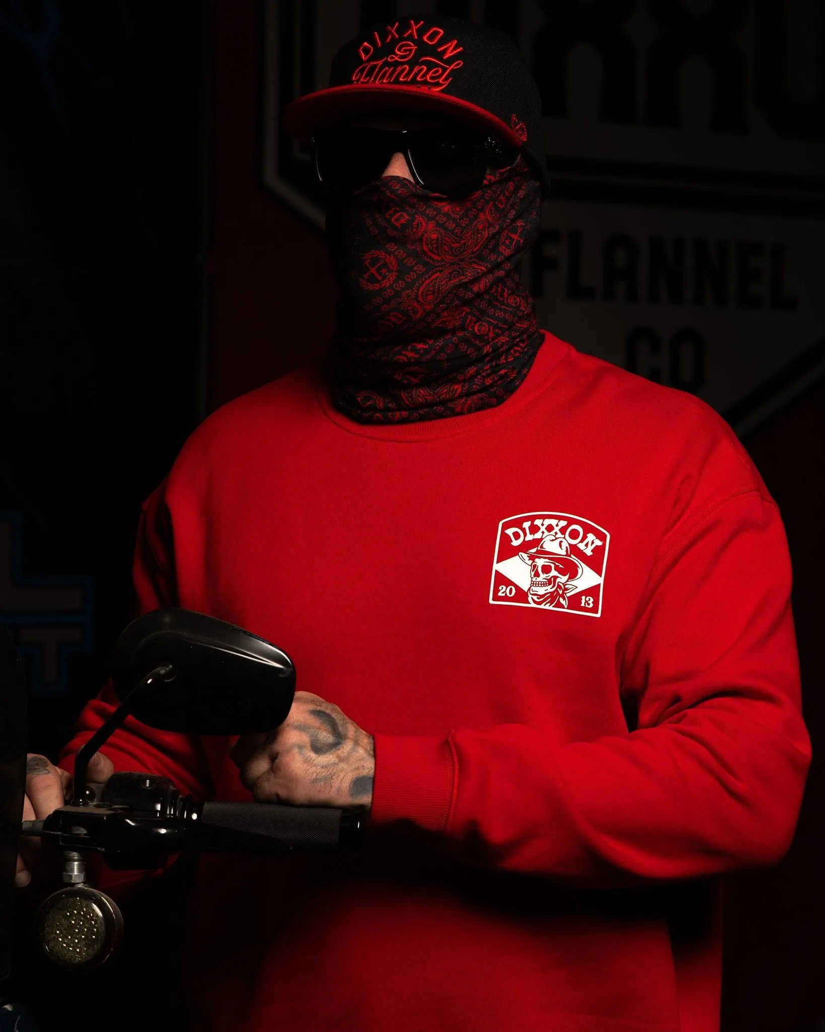 White Vaquero Crewneck Sweatshirt - Red sold by Dixxon product image thumbnail 4
