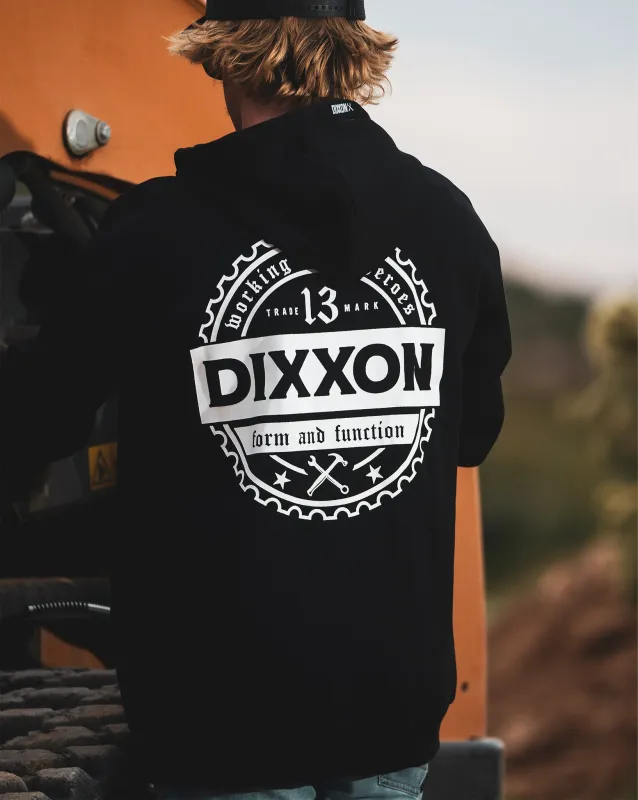 White Working Class Gear Zip Up Hoodie - Black sold by Dixxon