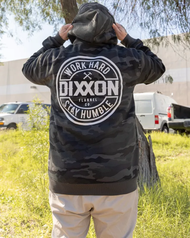 White Corpo Zip Up Hoodie - Black Camo sold by Dixxon