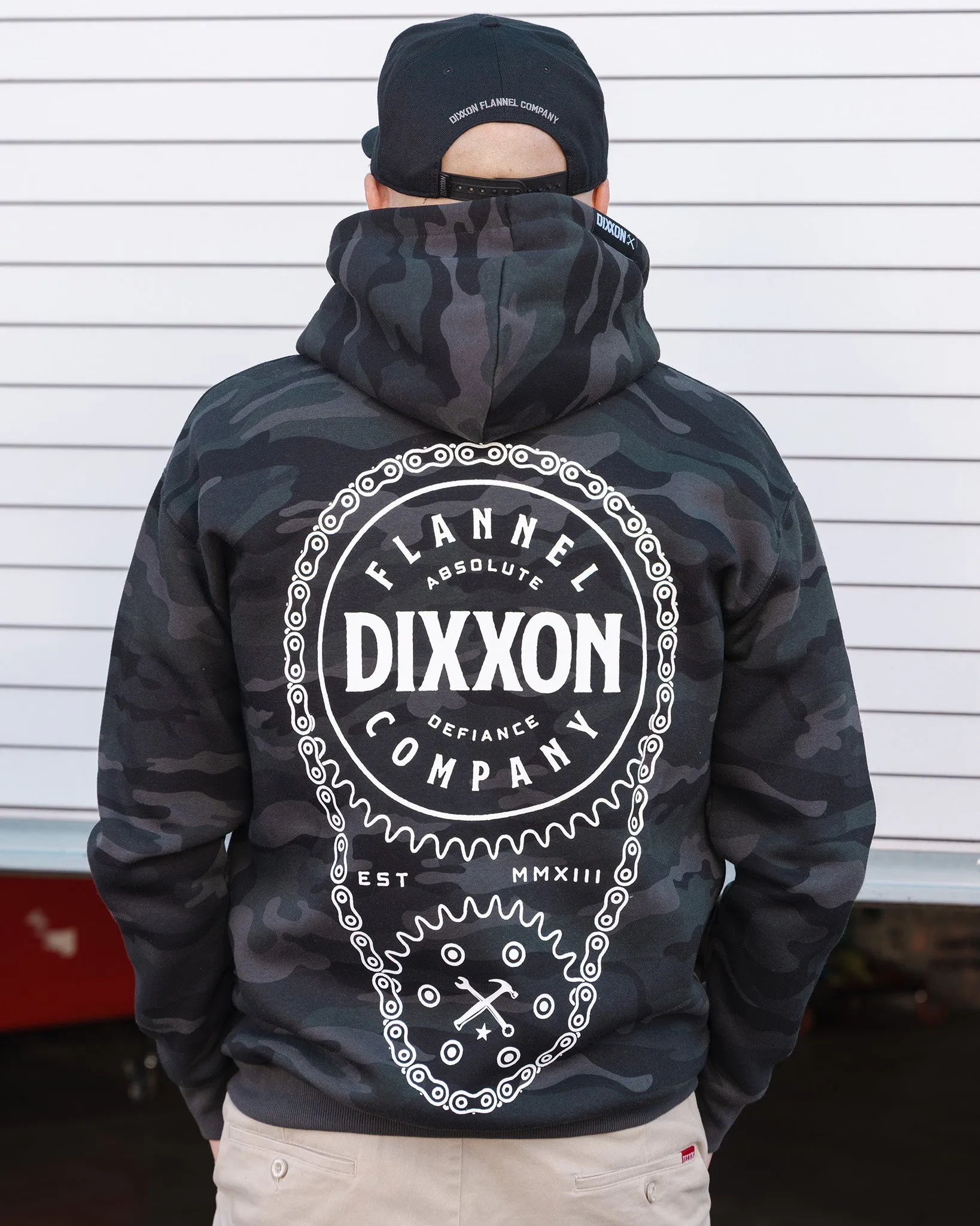 White Chain Driven Zip Up Hoodie - Black Camo sold by Dixxon