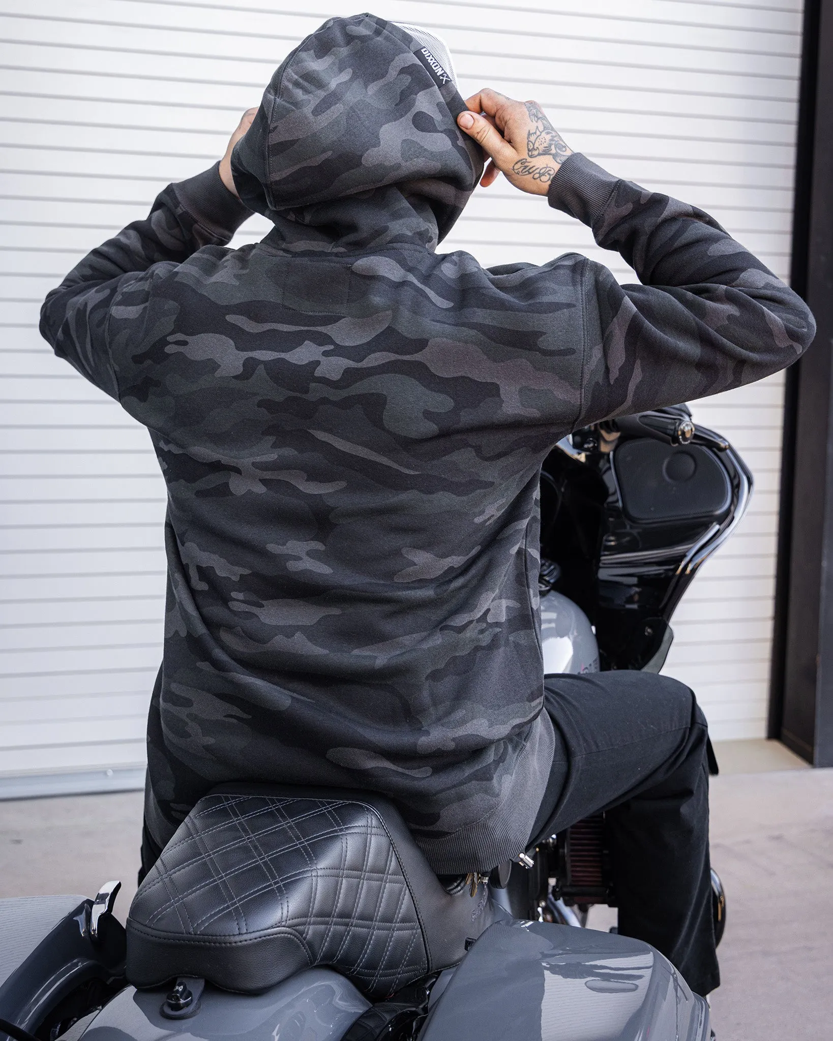 White Working Class Pullover Hoodie - Black Camo sold by Dixxon product image thumbnail 4