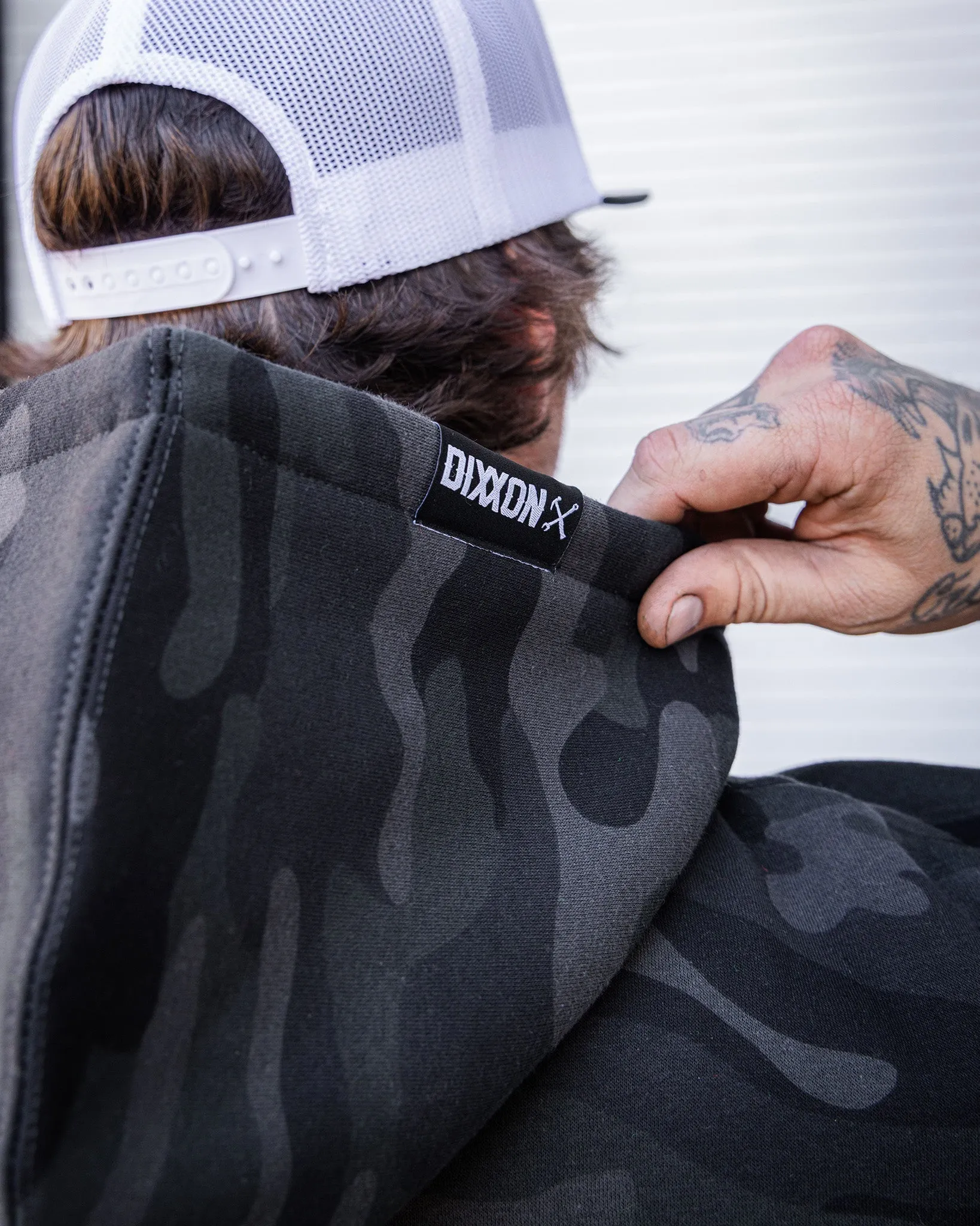 White Working Class Pullover Hoodie - Black Camo sold by Dixxon product image thumbnail 5