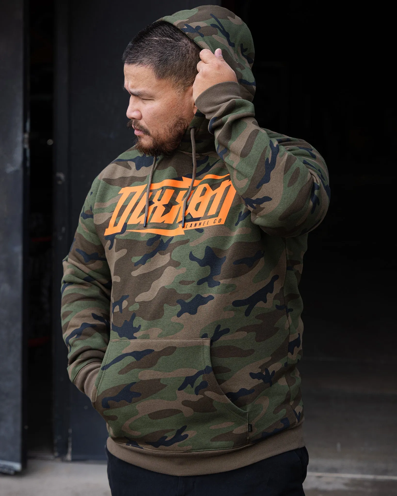 Orange Bolt Pullover Hoodie - Green Camo sold by Dixxon