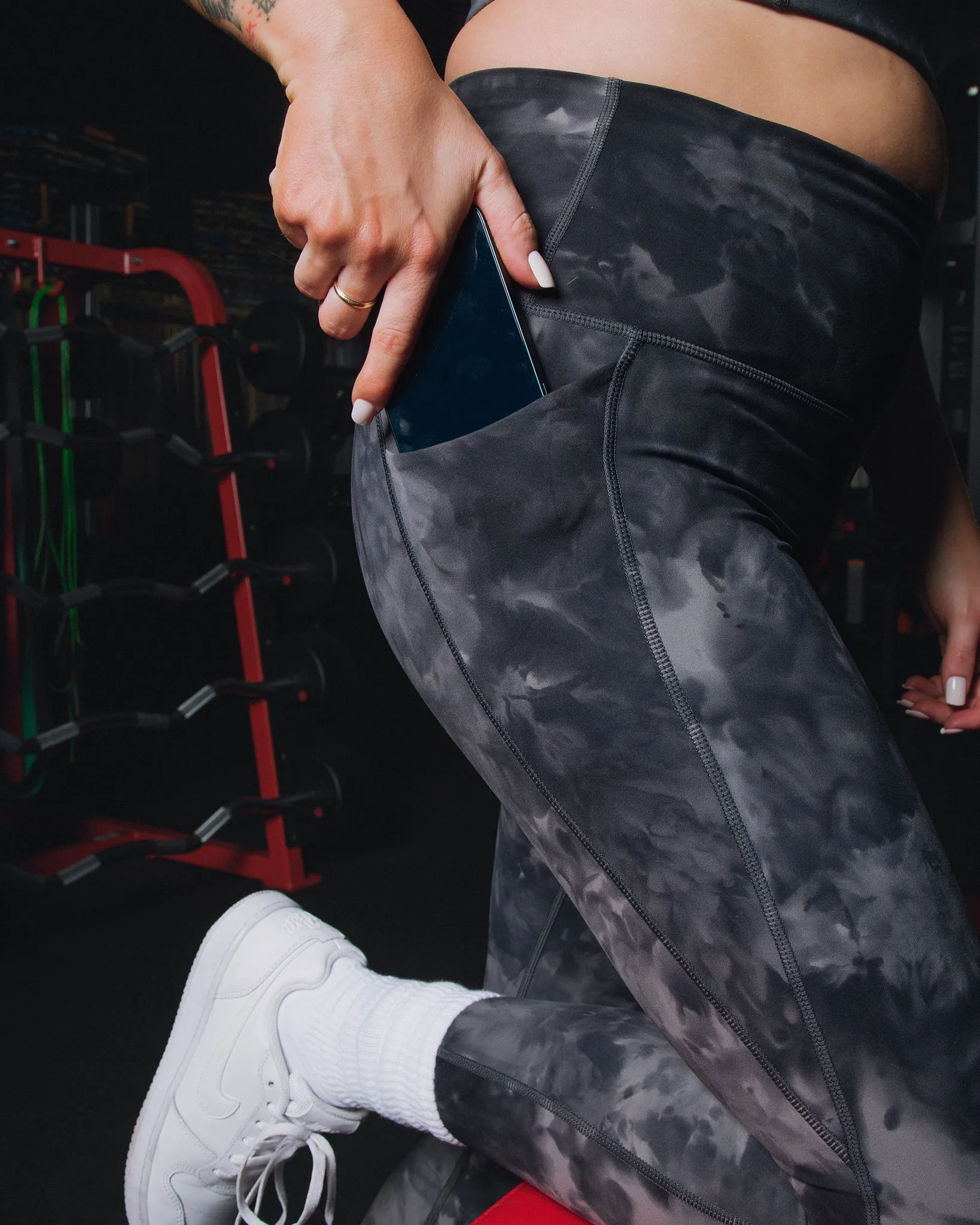 Women's Athletic Tie Dye Leggings - Black sold by Dixxon product image thumbnail 3