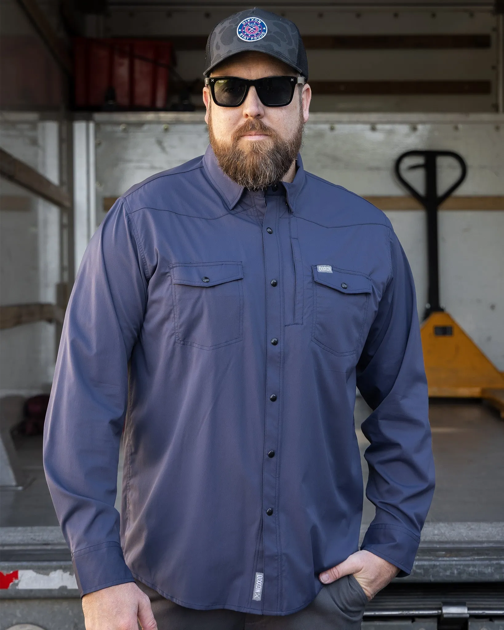 Outdoorsman Performance Long Sleeve - Navy sold by Dixxon