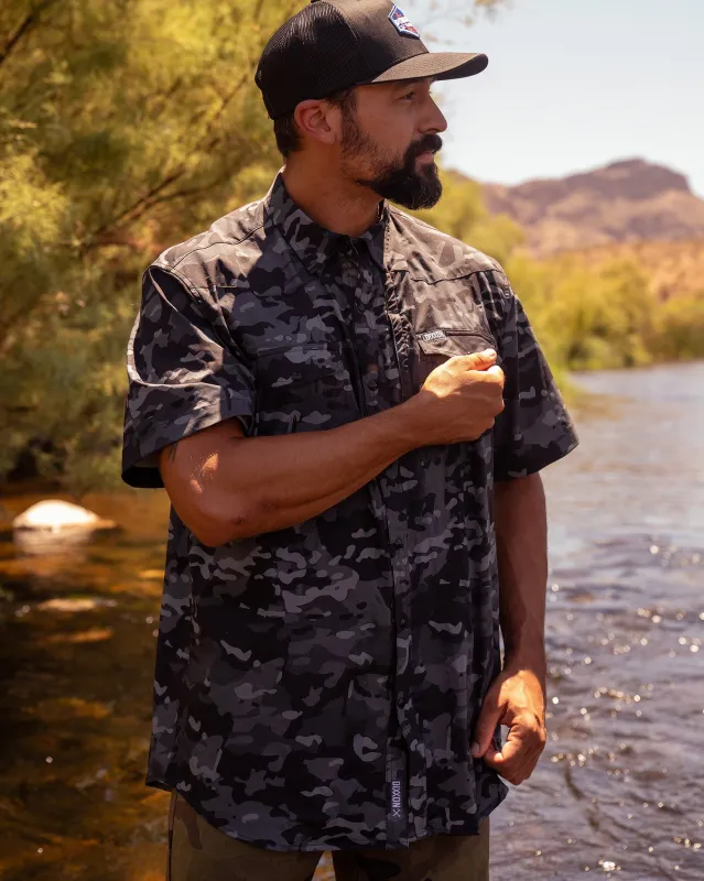 Outdoorsman Performance Short Sleeve - Black Camo sold by Dixxon