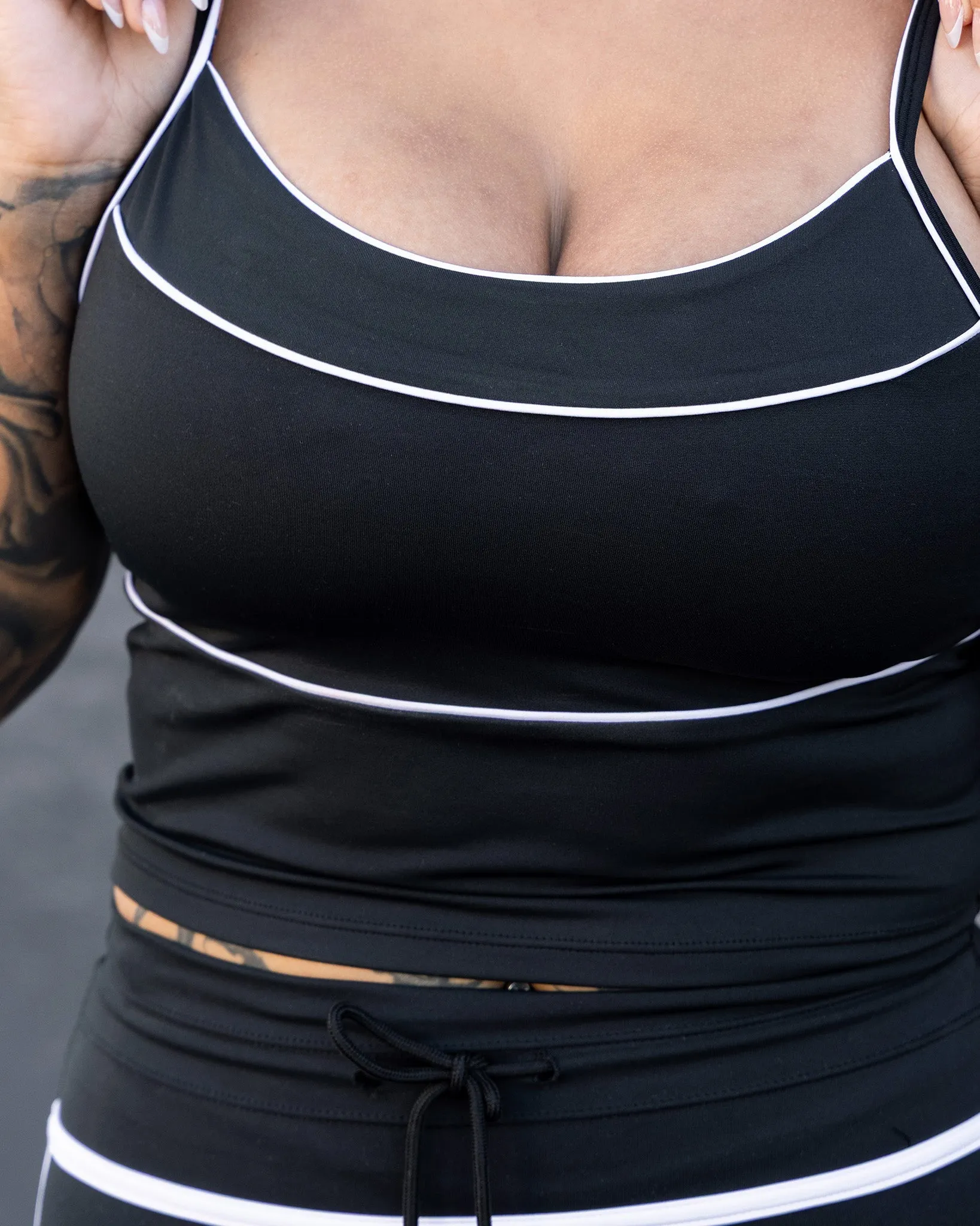 Women's Weekender Crop Top - Black & White sold by Dixxon product image thumbnail 3