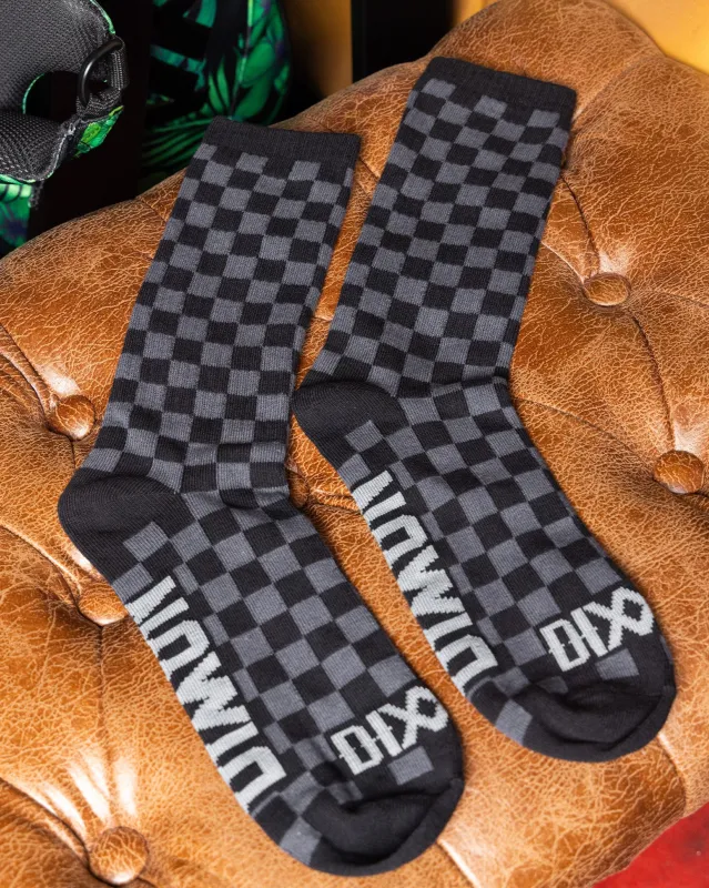 Black & Gray Checkered Crew Socks sold by Dixxon