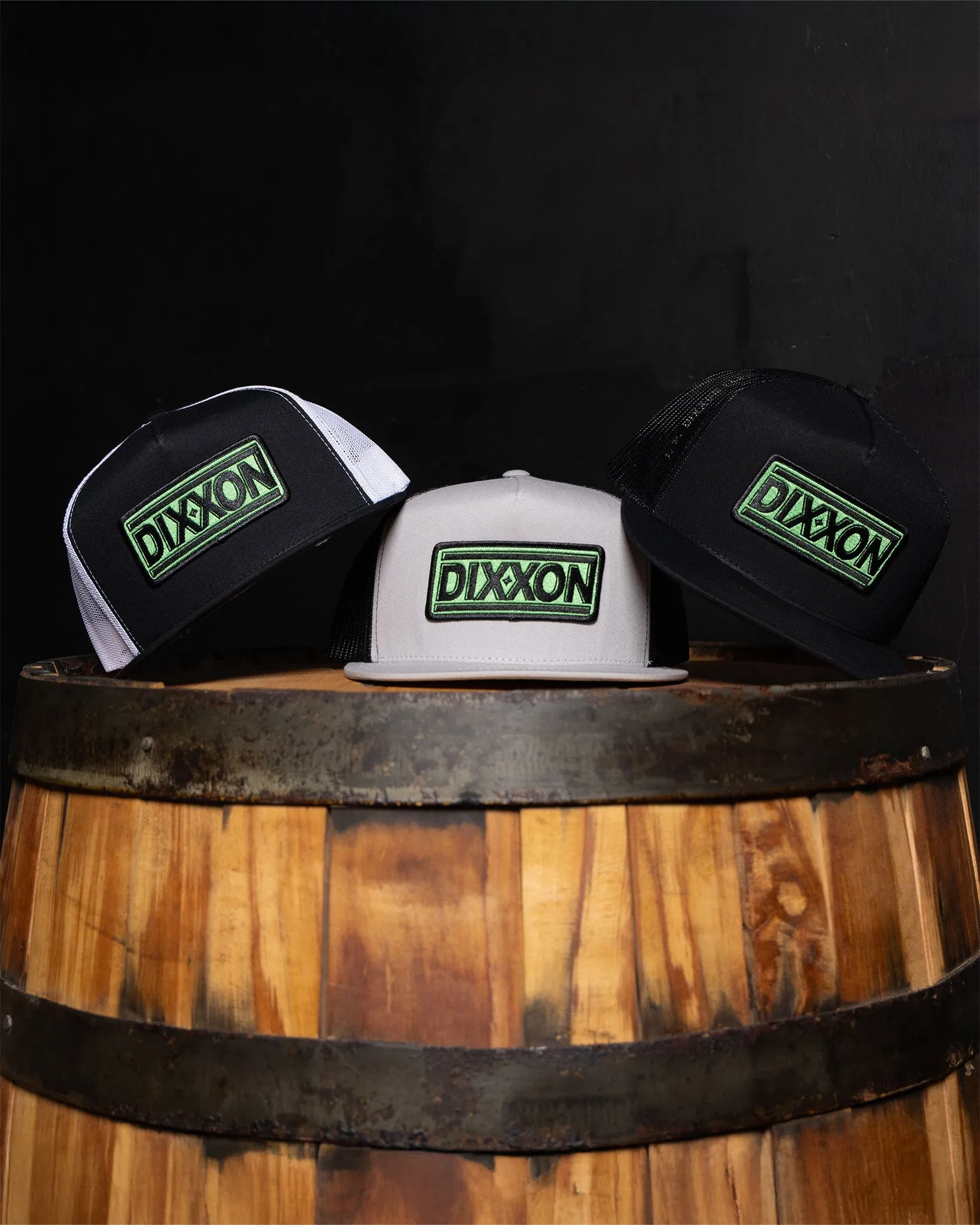 New Wave Flat Bill Trucker Snapback - Black & Green sold by Dixxon