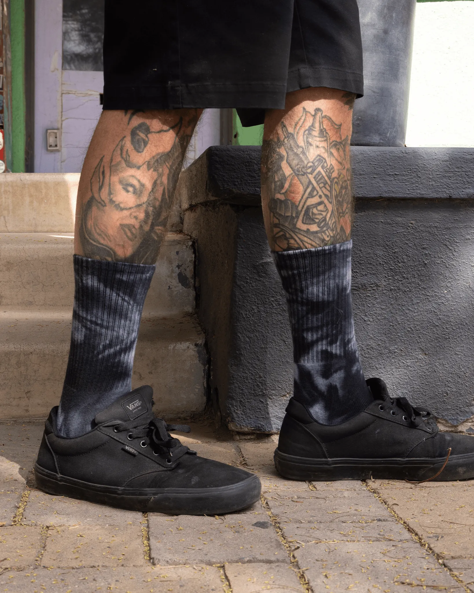 Black Tie Dye Crew Socks sold by Dixxon product image thumbnail 4
