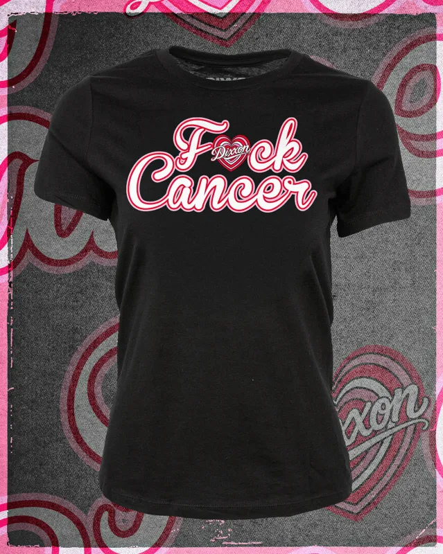Women's F Cancer Fitted Tee - Black made by Dixxon