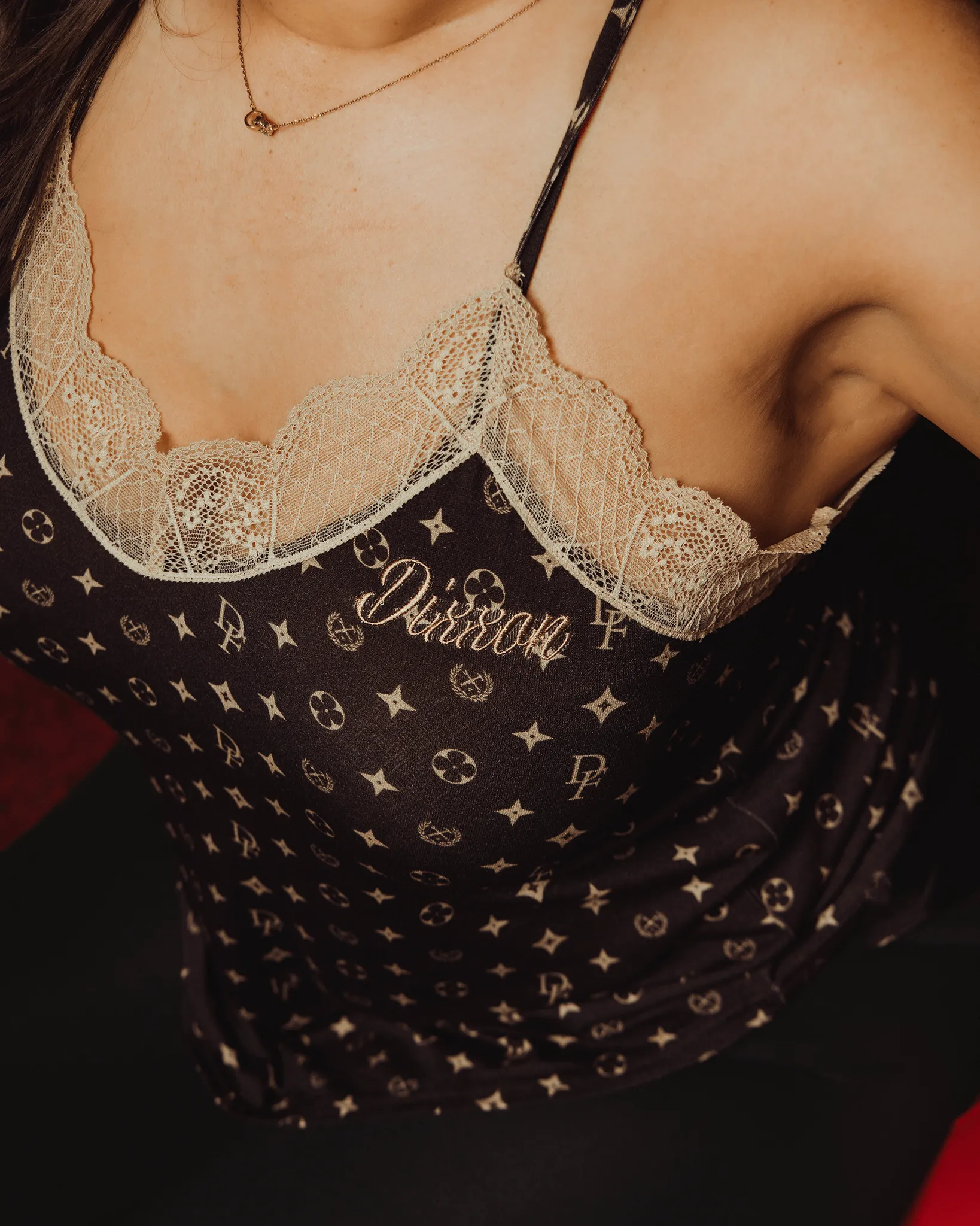 Women's Lace Cami Halter - Bougie - Black & Gold sold by Dixxon product image thumbnail 3