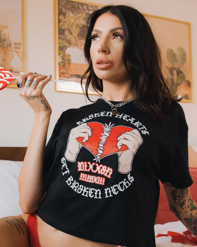 Women's Broken Crop Top - Black sold by Dixxon