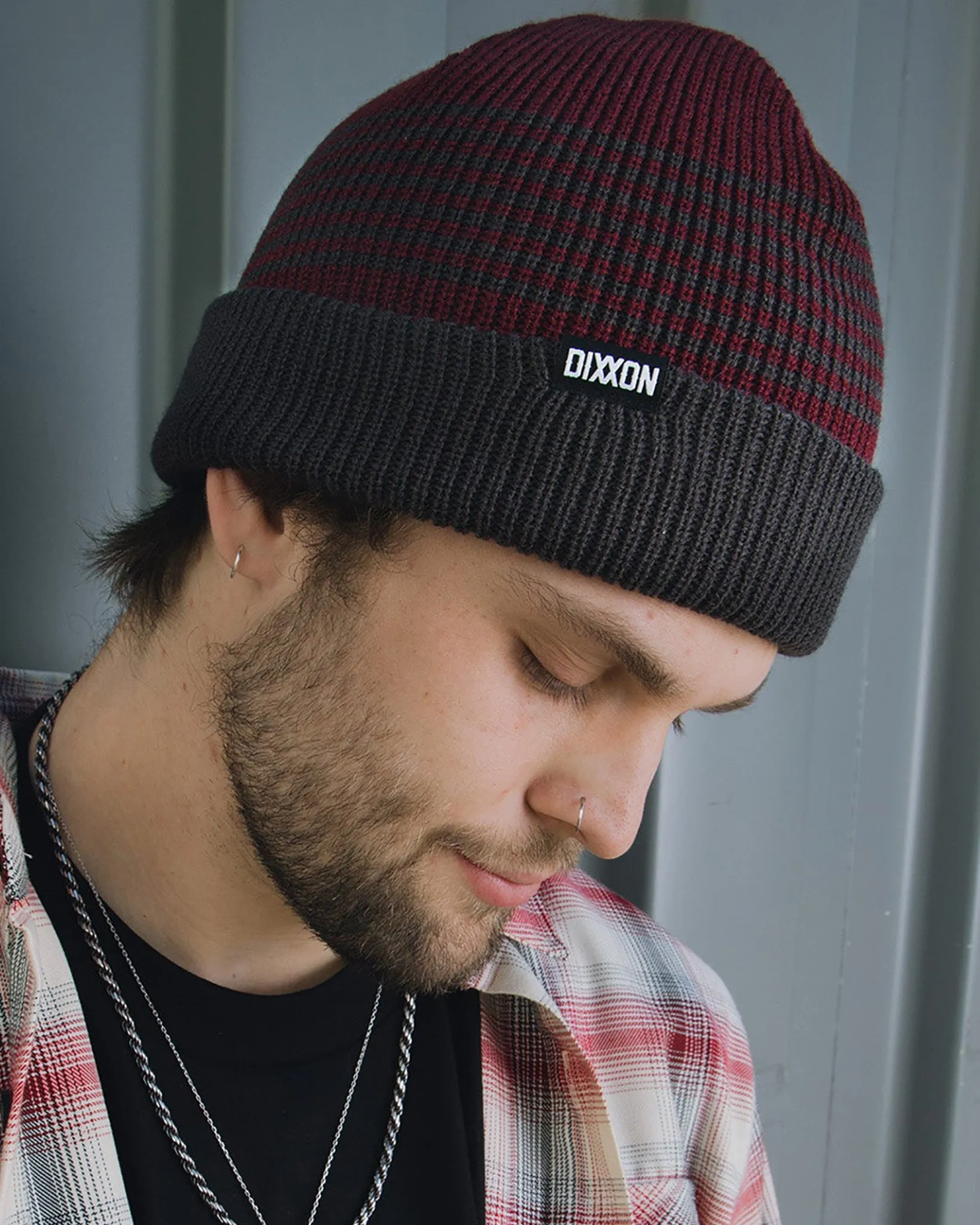 Dock Beanie - Maroon & Gray sold by Dixxon