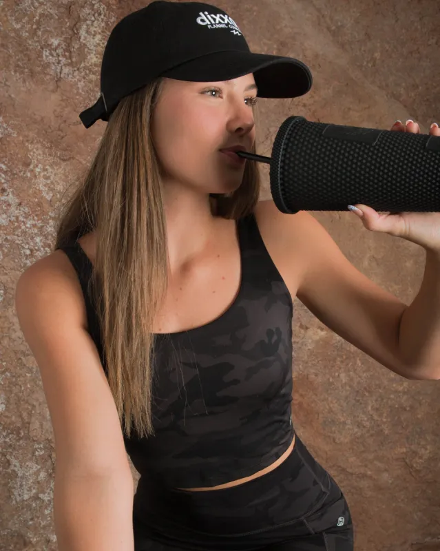Women's Classic Crop Top - Black Camo sold by Dixxon