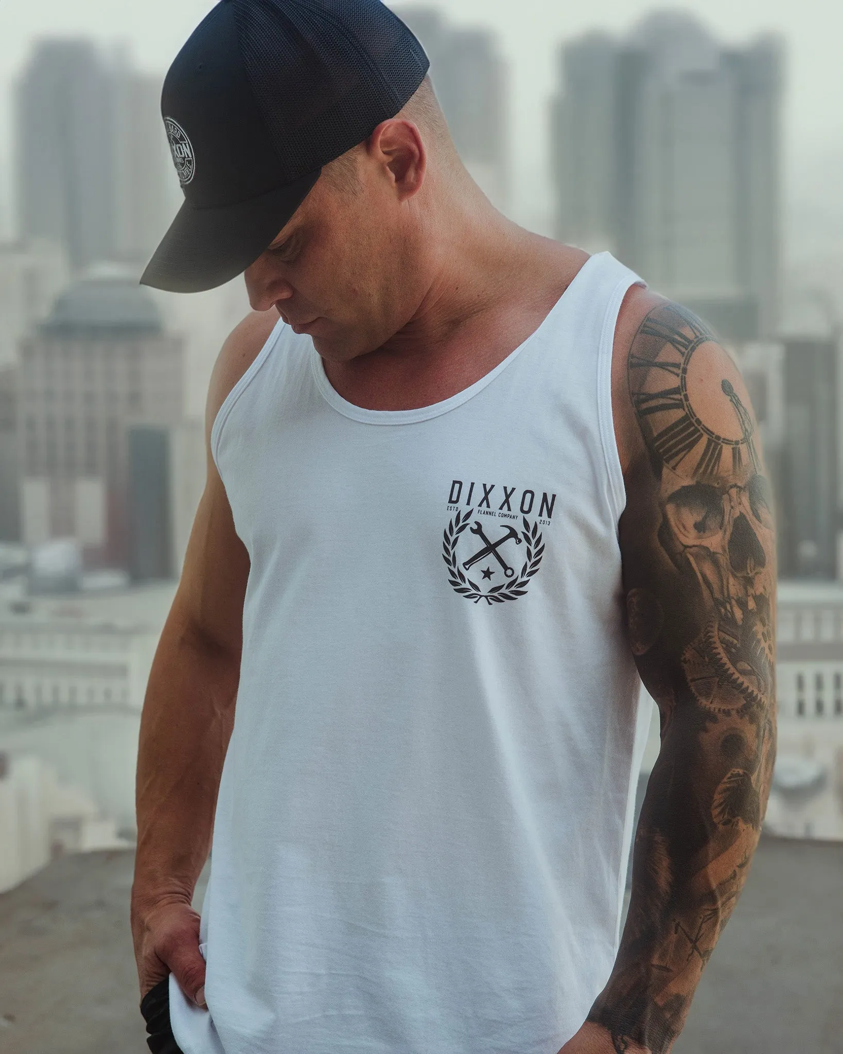 Black Tradition Badge Tank - White sold by Dixxon product image thumbnail 2