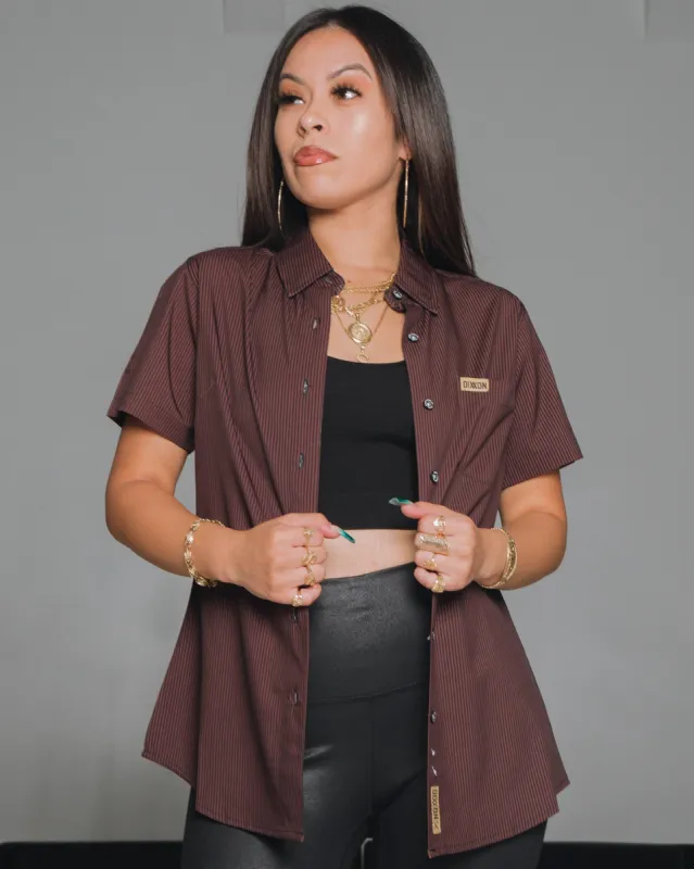 Women's Benny Party Shirt - Brown sold by Dixxon