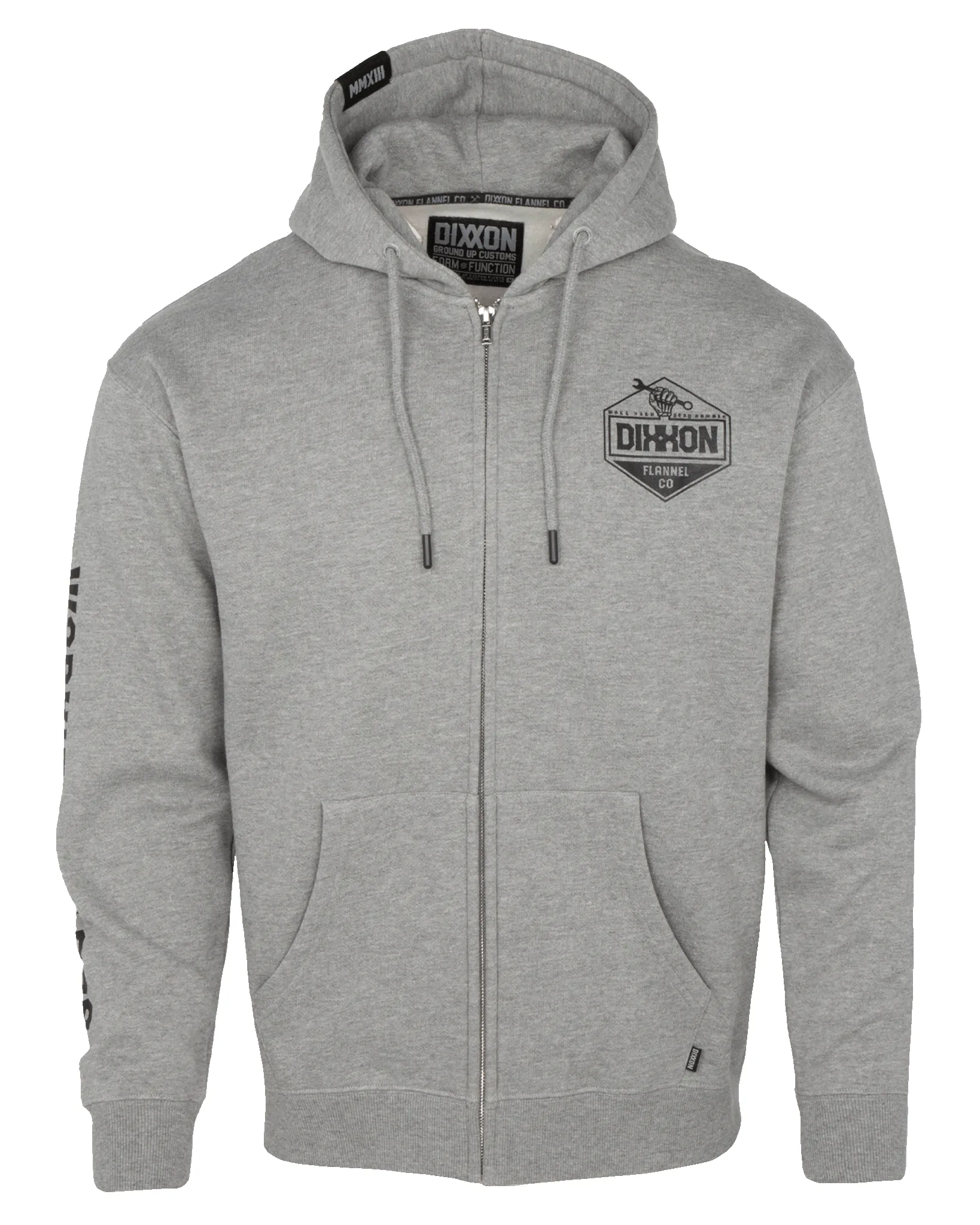 Working Class Fist Zip Up Hoodie - Gray & Black sold by Dixxon product image thumbnail 3