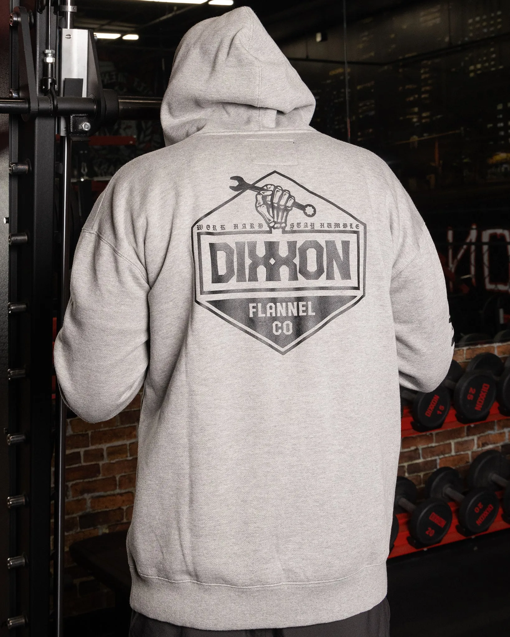 Working Class Fist Zip Up Hoodie - Gray & Black sold by Dixxon