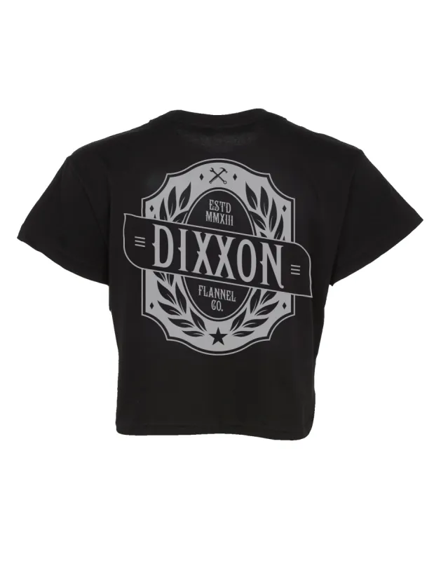 Women's Established Crest Crop Top - Black sold by Dixxon