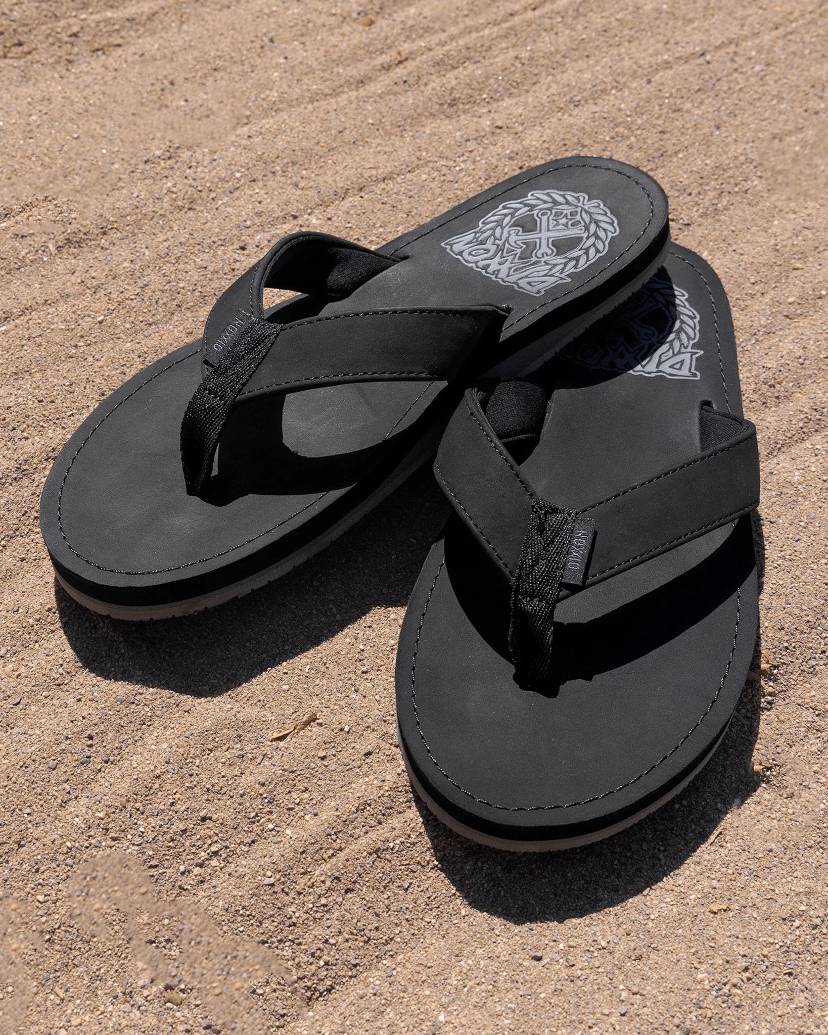 Leather Sandals - Black & Gray sold by Dixxon