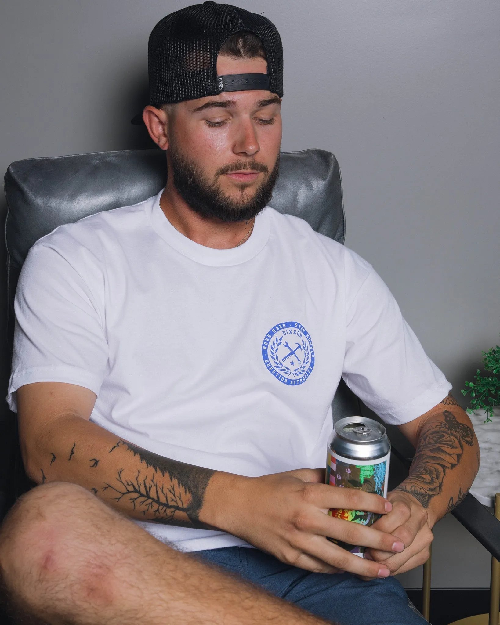 Branded T-Shirt - White & Blue sold by Dixxon product image thumbnail 4