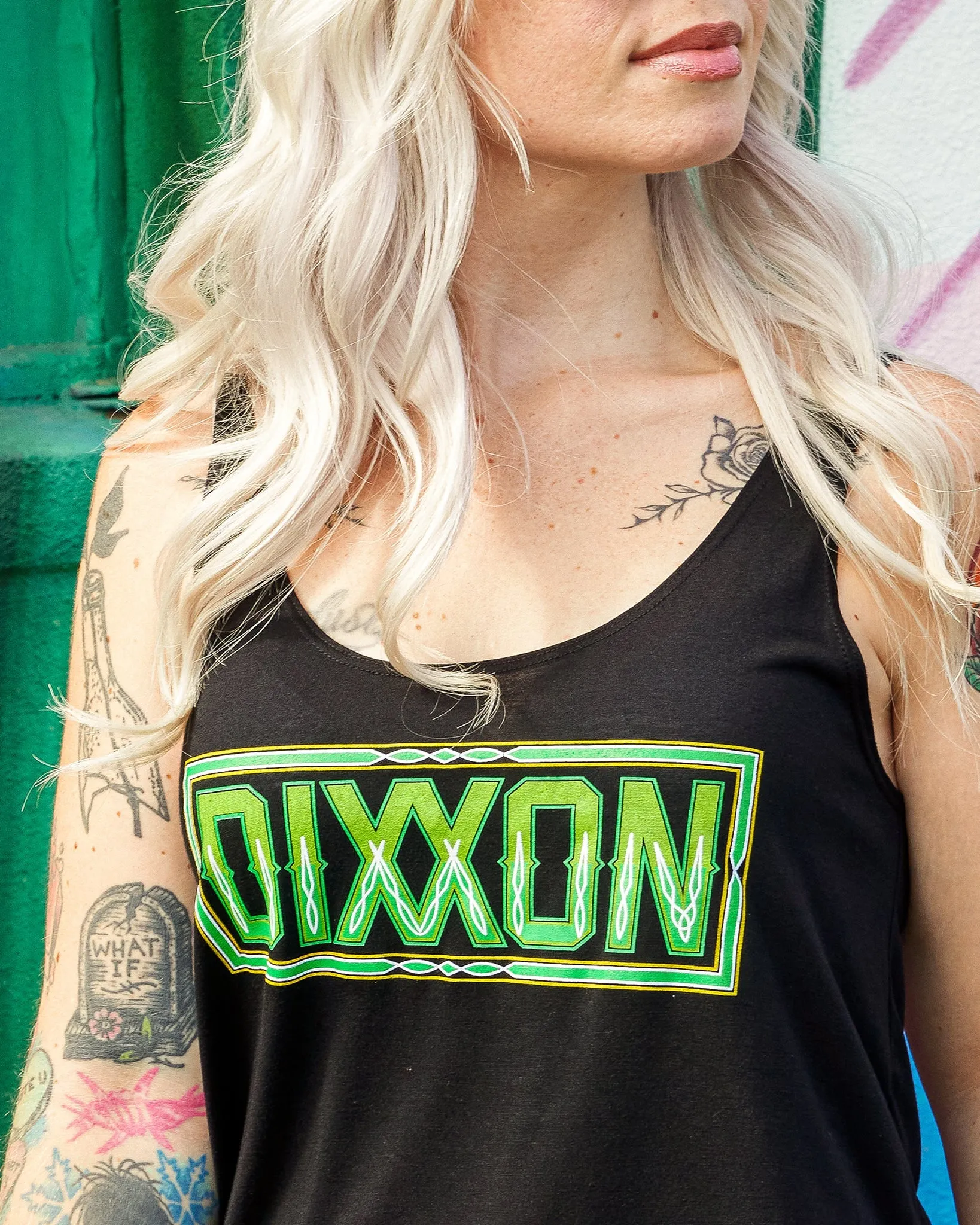 Women's Pinstripe Flowy Tank - Green sold by Dixxon product image thumbnail 3