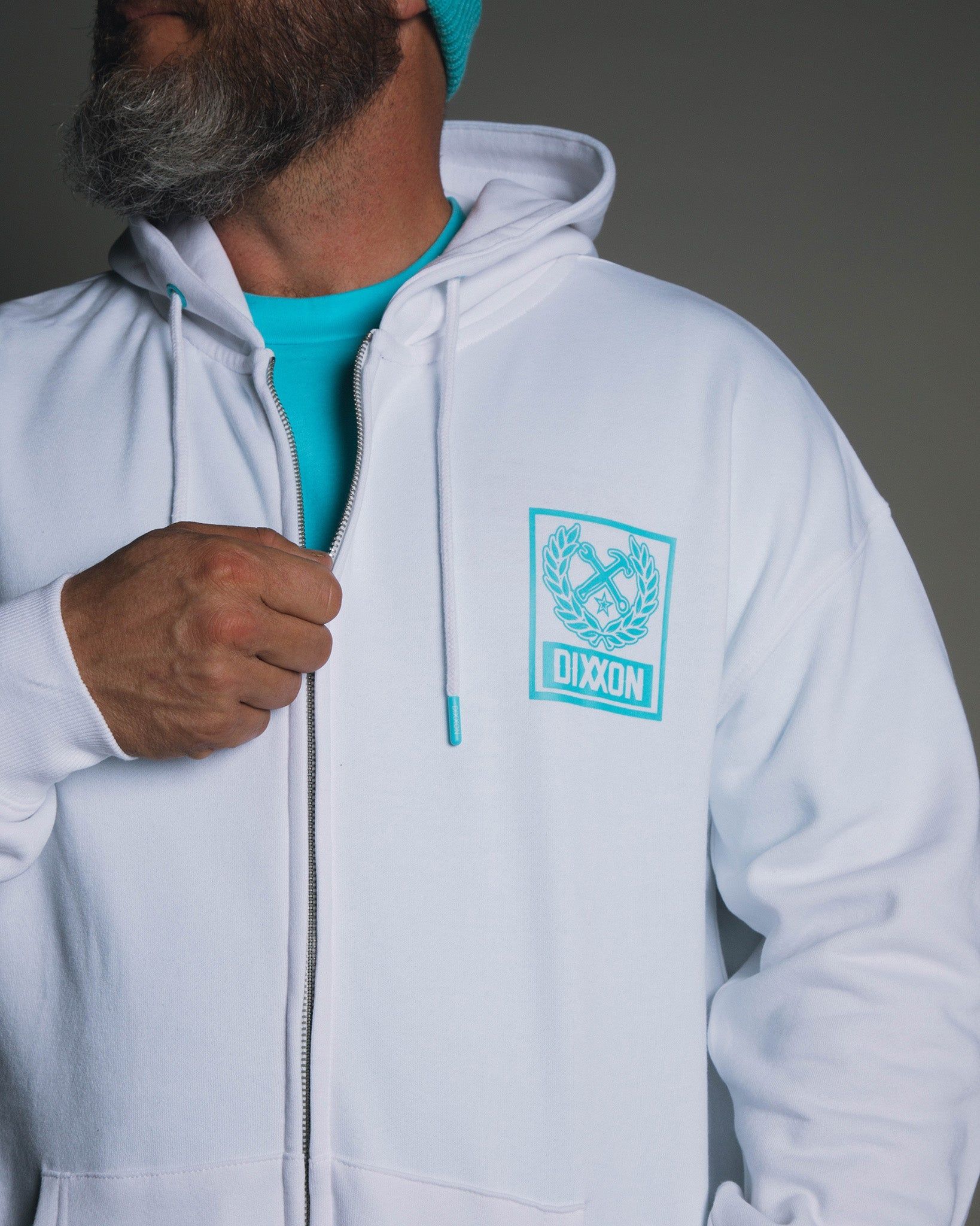 Tiffany Box Crest Zip Up - White sold by Dixxon product image thumbnail 2