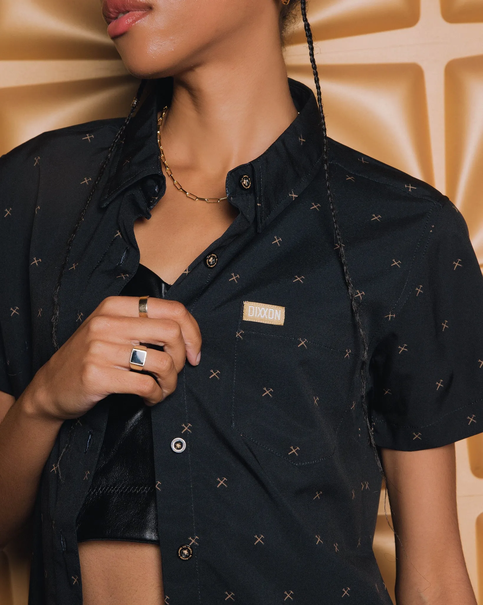 Women's Finney Party Shirt - Black & Gold sold by Dixxon product image thumbnail 5