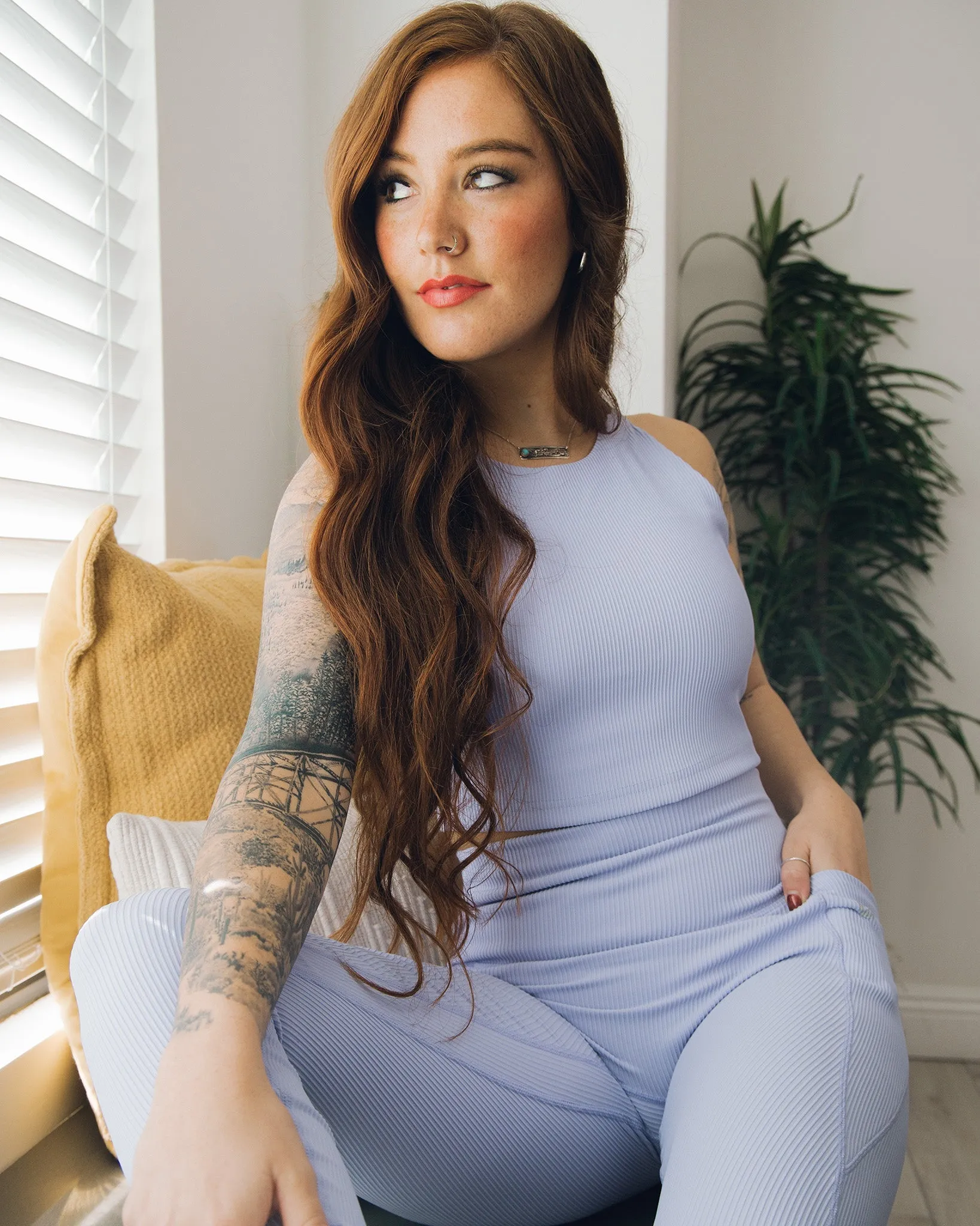 Women's Ribbed Crop Top - Lavender sold by Dixxon