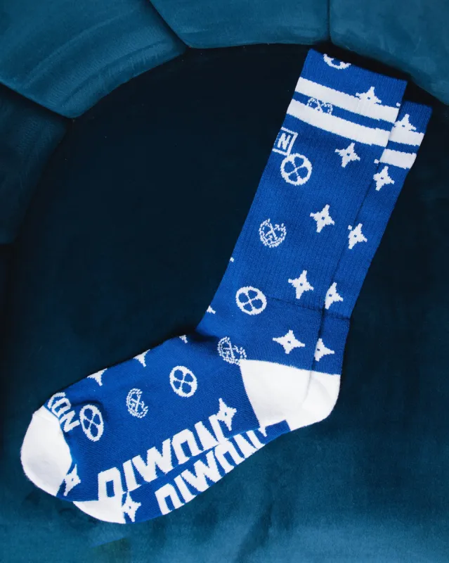Bougie Premium Crew Socks - Blue & White sold by Dixxon