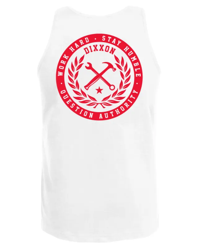 Branded Tank - White & Red sold by Dixxon
