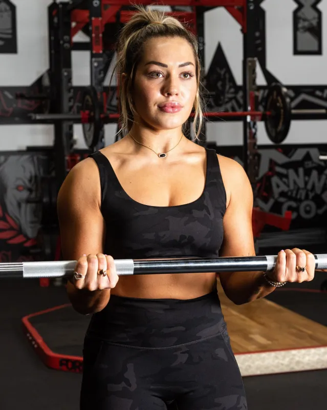 Women's Classic Sports Bra - Black Camo sold by Dixxon