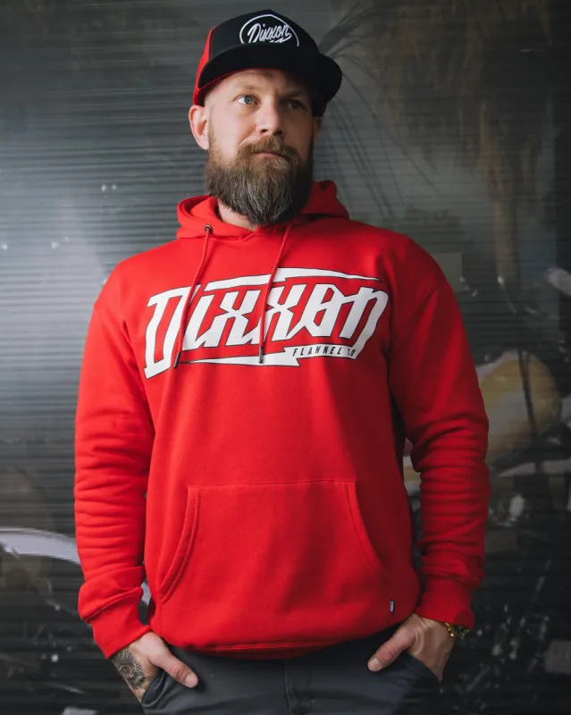 White Bolt Pullover Hoodie - Red sold by Dixxon
