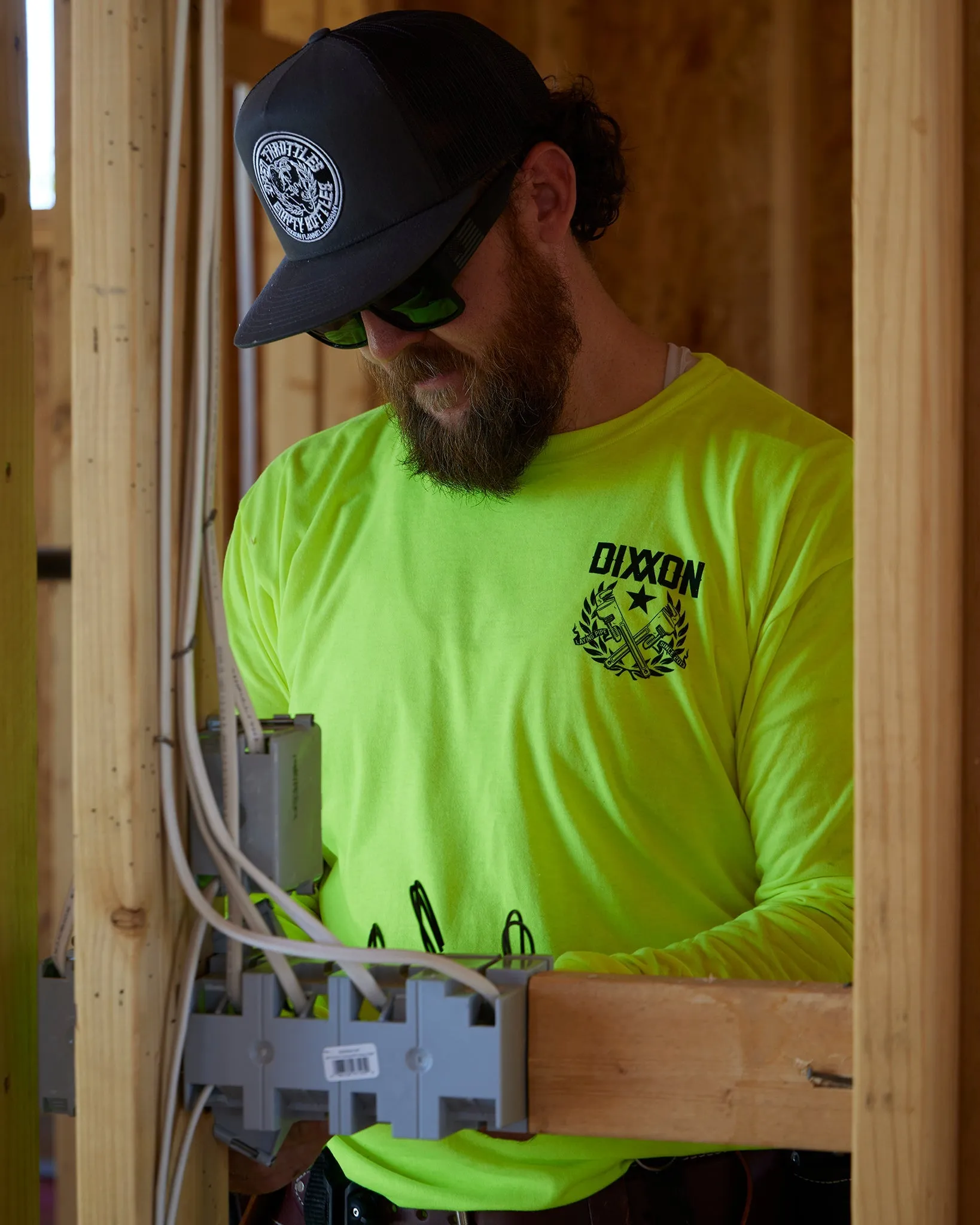 Pipe Layer Hi Vis Long Sleeve T-Shirt - Yellow sold by Dixxon product image thumbnail 4