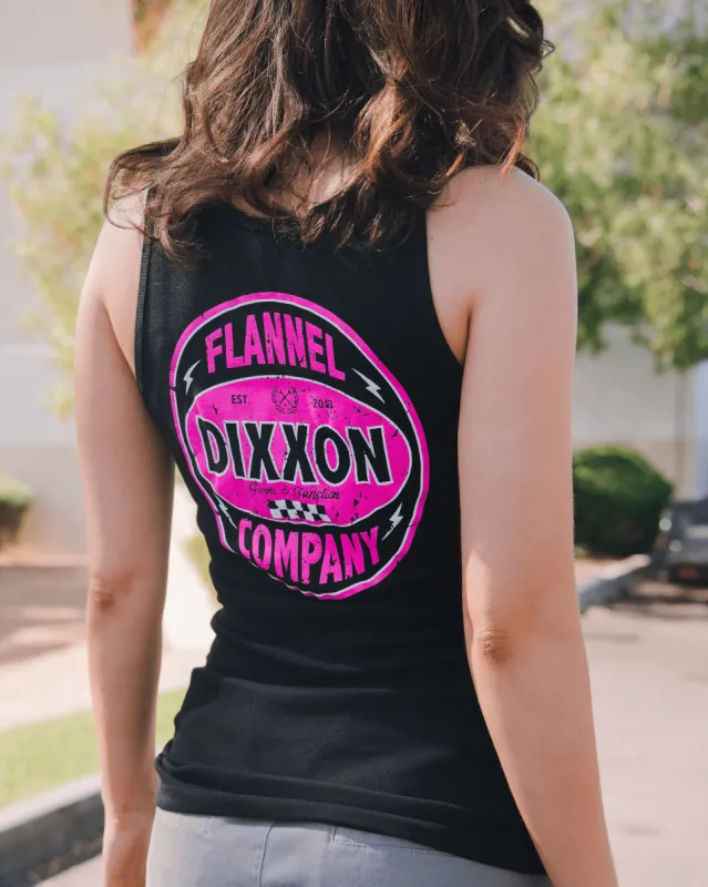 Women's Pink Keystone Fitted Tank - Black made by Dixxon