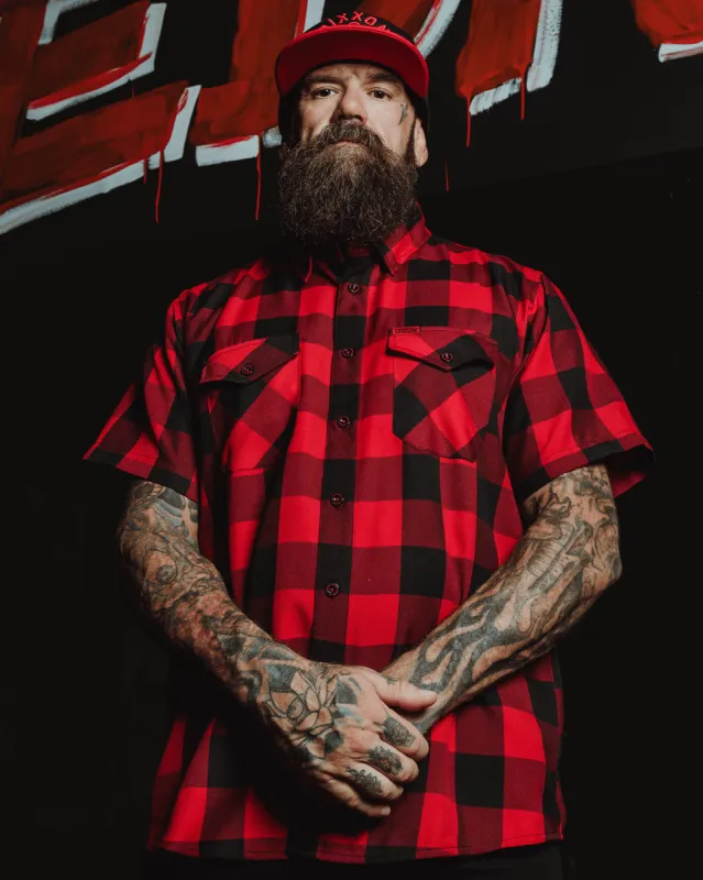 Redrum Short Sleeve Flannel sold by Dixxon