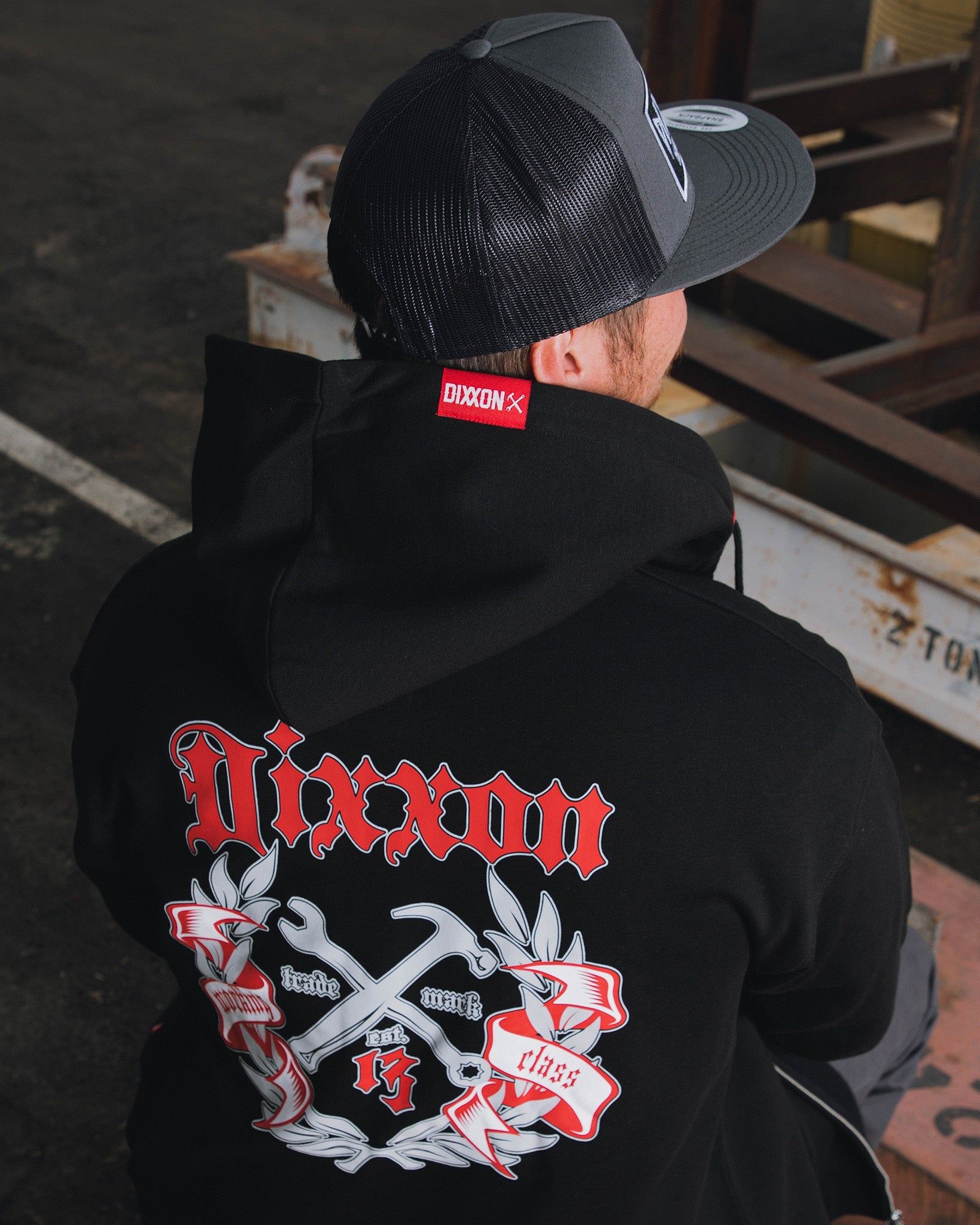 Gray & Red Award Crest Zip Up - Black sold by Dixxon