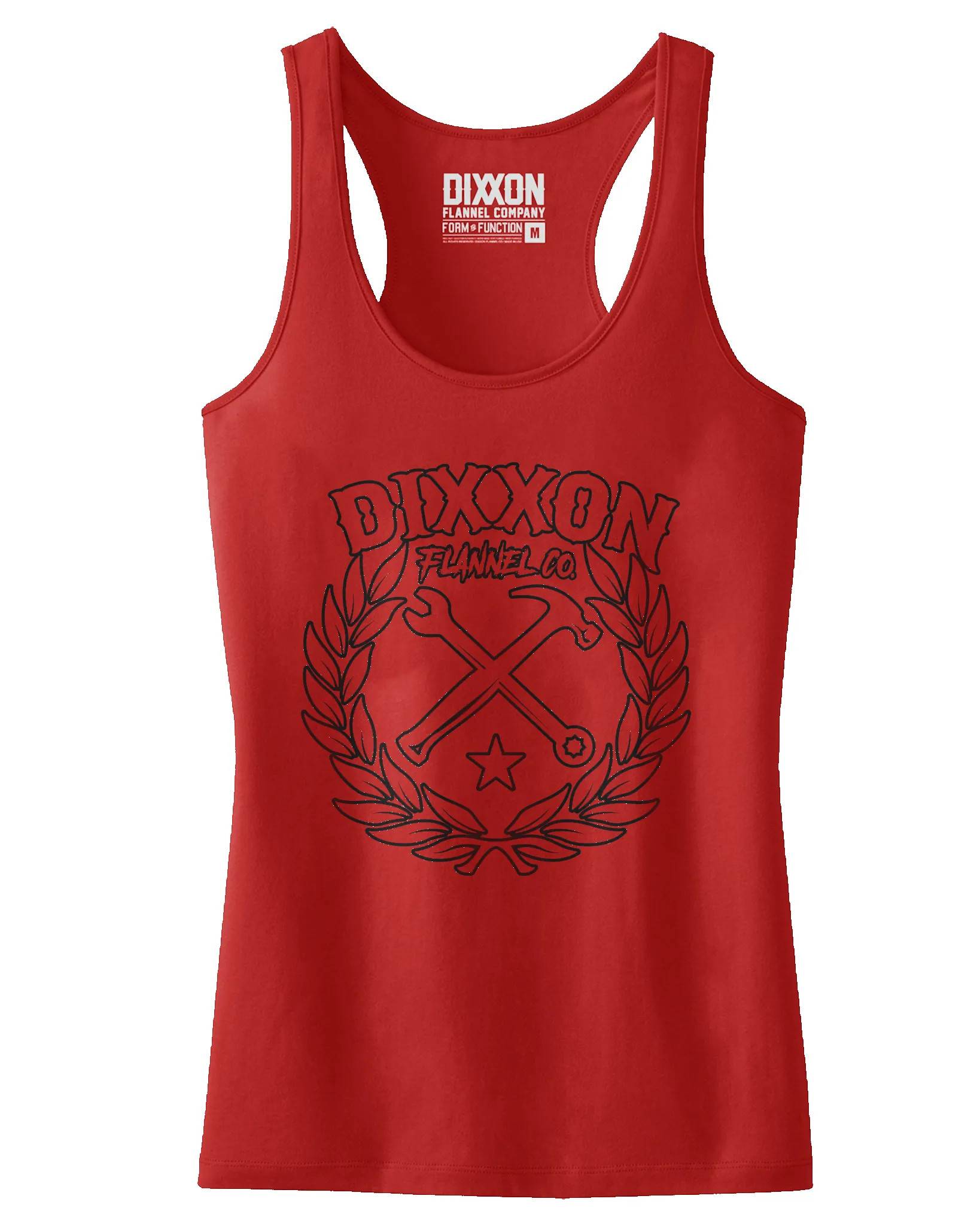 Women's Sketchy Crest Outline Tank - Red & Black sold by Dixxon