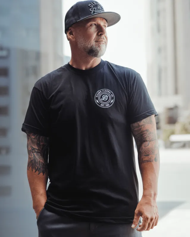 Gray & White Linked T-Shirt - Black sold by Dixxon