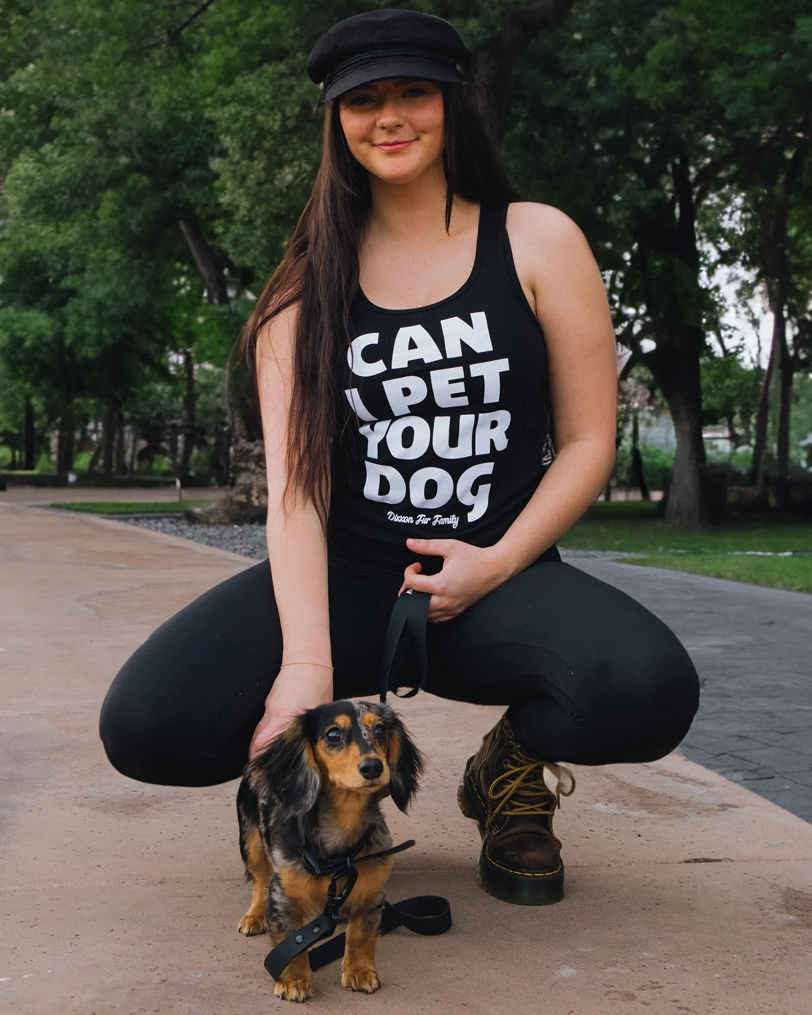 Women's Can I Pet Your Dog Fitted Tank - Black sold by Dixxon product image thumbnail 2