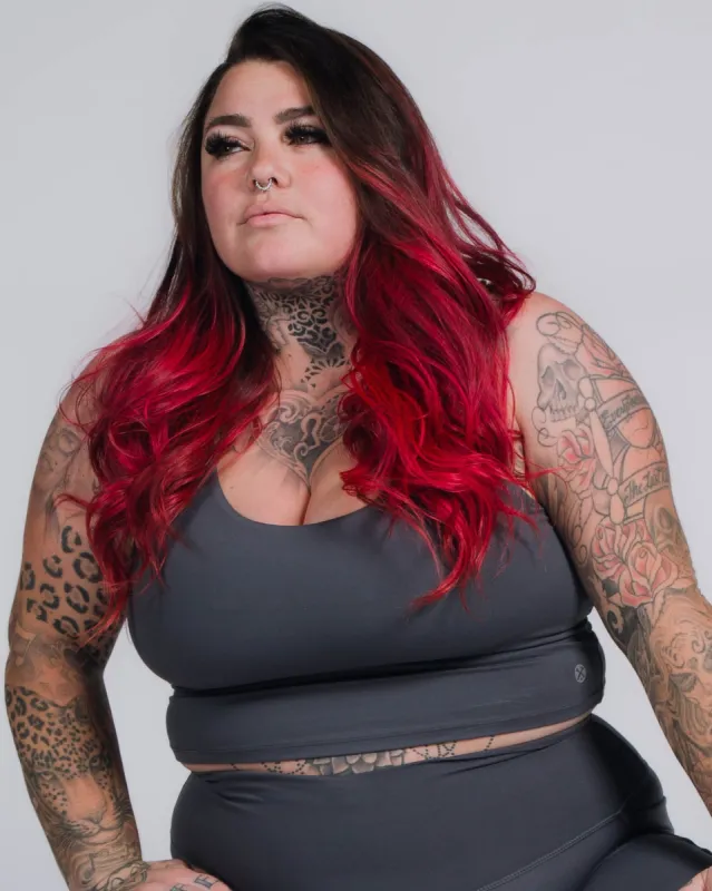 Women's Classic Crop Top - Charcoal Gray sold by Dixxon