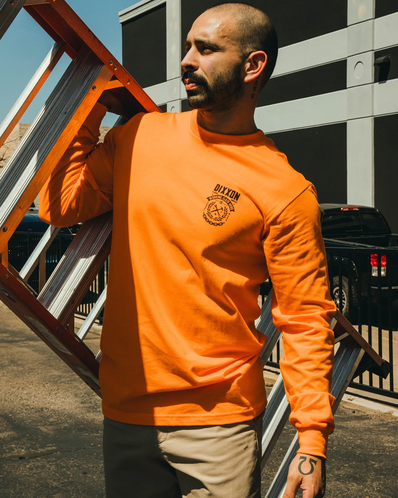 Weld Hi Vis Long Sleeve T-Shirt - Safety Orange sold by Dixxon product image thumbnail 2