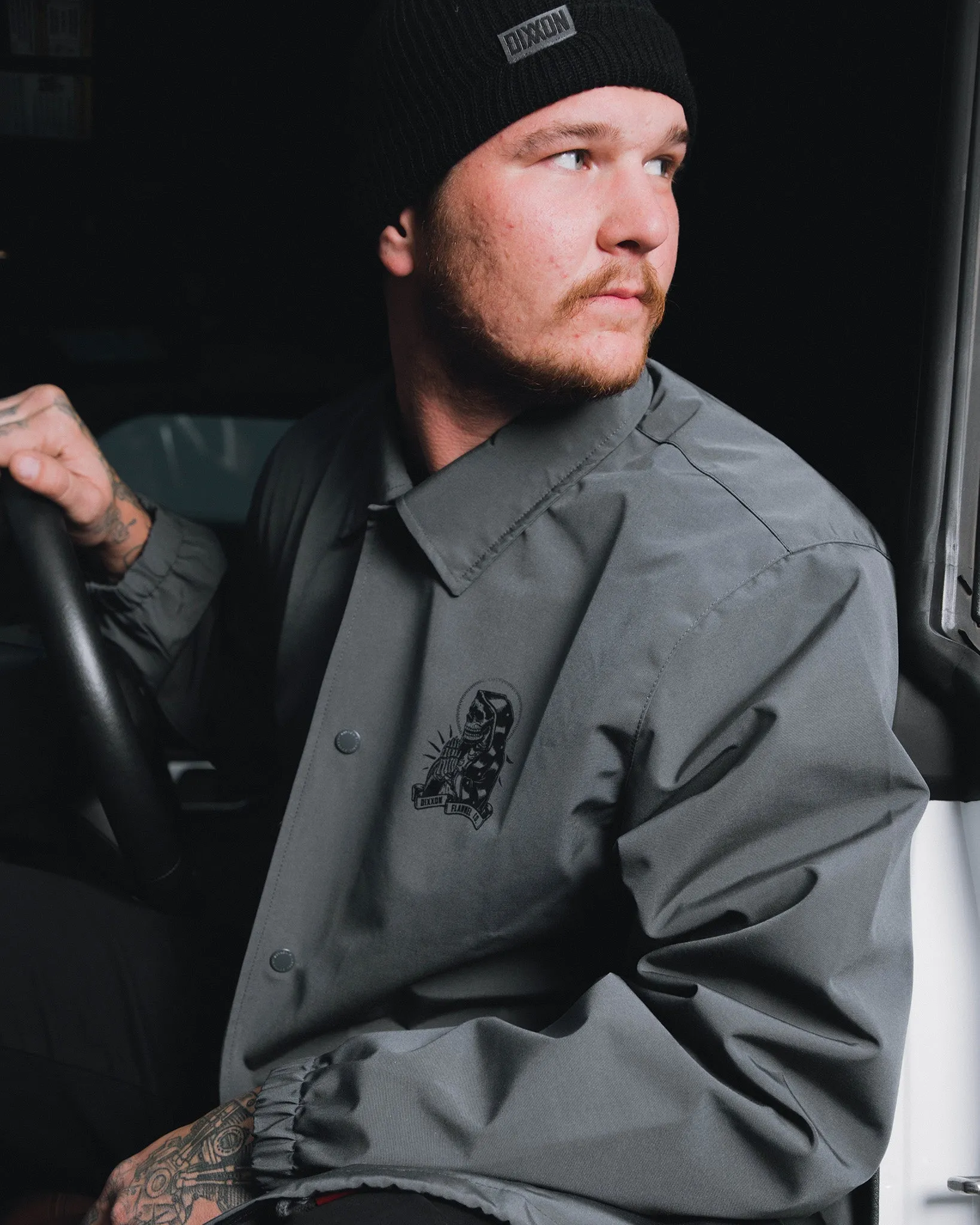 Santa Muerte Coaches Jacket - Gray sold by Dixxon product image thumbnail 4