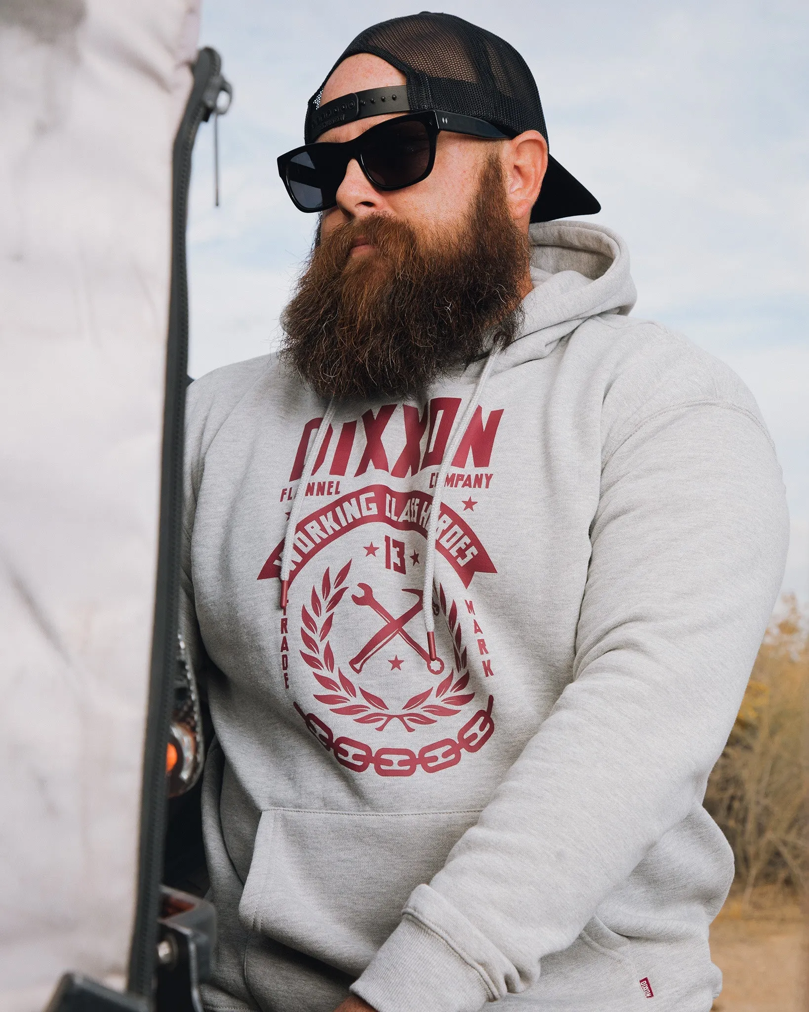Maroon Weld Pullover Hoodie - Heather Gray sold by Dixxon