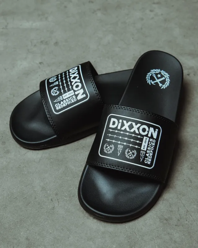 Barbed Slides - White & Black sold by Dixxon