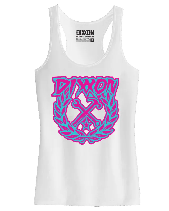 Women's Party Crest Tank - Pink & Tiffany sold by Dixxon