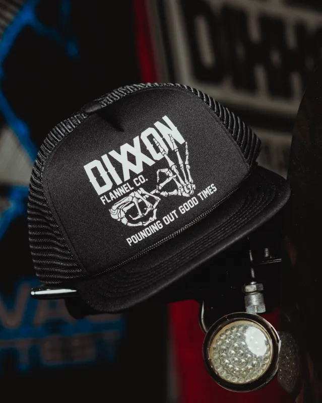 Pounding Out Flat Bill Foam Trucker Snapback made by Dixxon